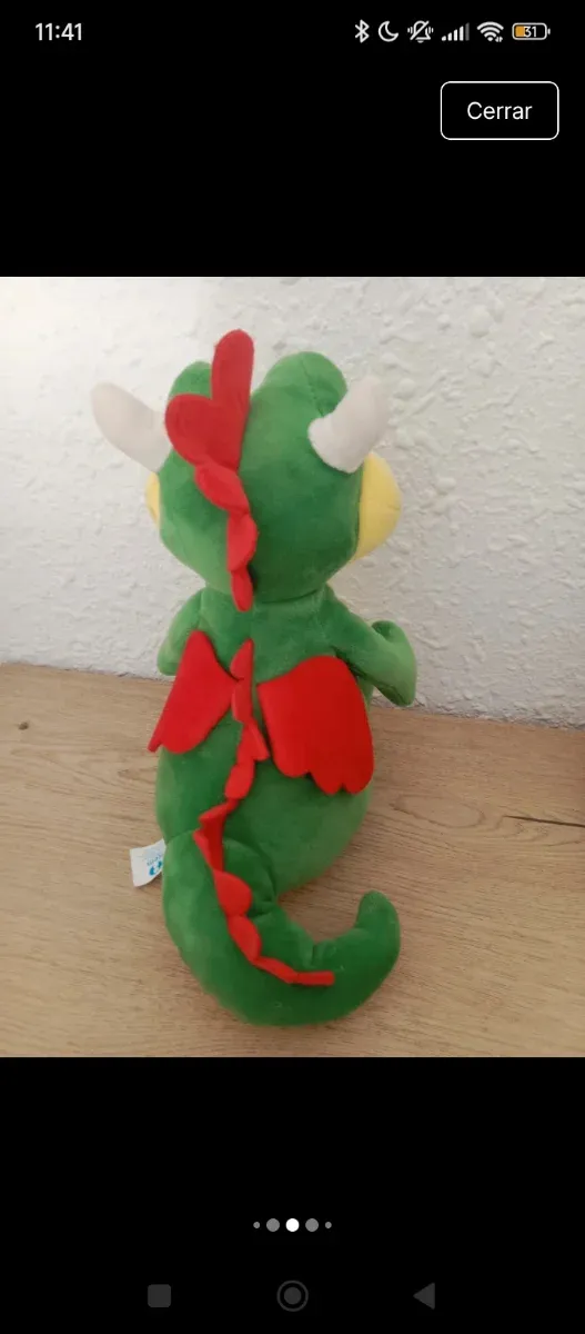 Peluche Dragón Verde y Amarillo