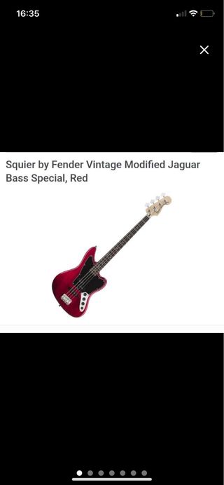 Bajo Eléctrico Squier Fender Jaguar Rojo