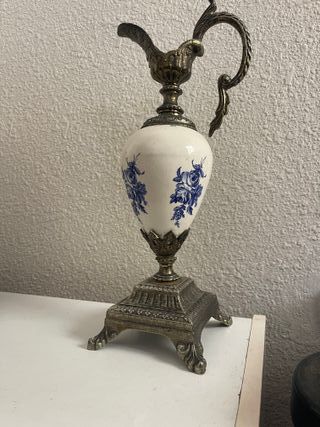 Caraffa in ceramica e metallo stile europeo vintage
