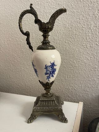 Caraffa in ceramica e metallo stile europeo vintage