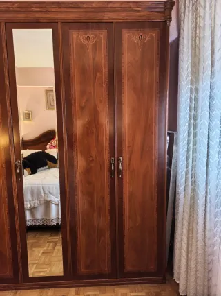 Armario 5 puertas madera con espejos