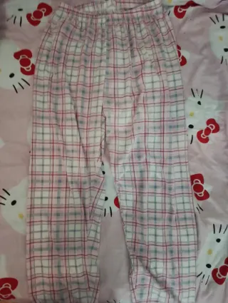 Pantalón pijama Kiabi cuadros rosa y blanco