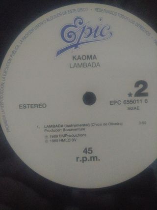 Vinilo Lambada Kaoma Latino