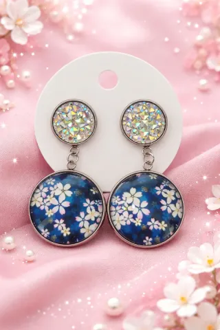 Orecchini fantasia giapponese floreale
