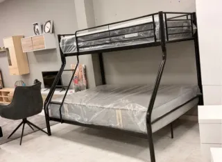 Litera matrimonial metálica blanca