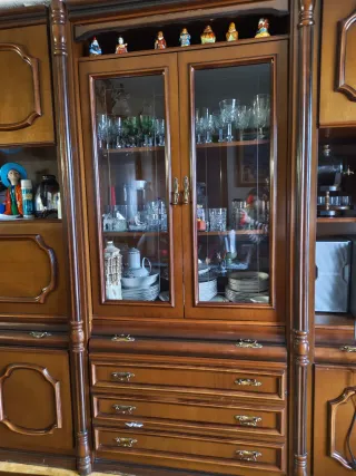 Mueble de salón madera oscura