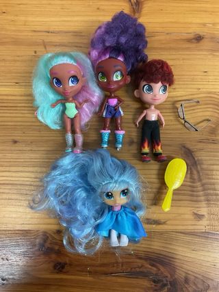 Lotto 4 bambole Hairdorables + accessori