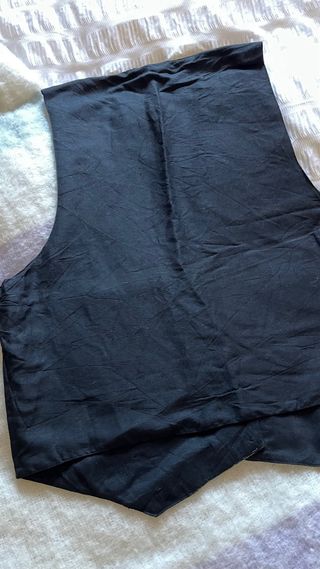 Chaleco vintage adamascado dorado y verde