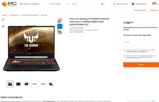 Portátil Gaming Asus TUF F15 i7