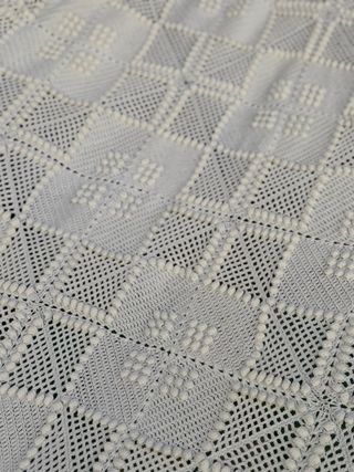 Colcha crochet garbanzo hecha a mano