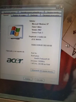 Portatile Acer TravelMate 200 Windows XP