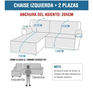 Funda sofá chaiselongue ✅