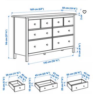 Cómoda HEMNES 8 cajones IKEA blanca