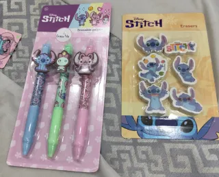 Set di articoli di cancelleria Stitch: diario, penne e gomme