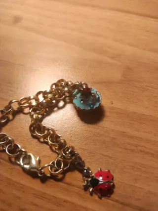 Bracciale con ciondoli  coccinella, dolce, scarpa