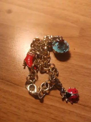 Bracciale con ciondoli  coccinella, dolce, scarpa