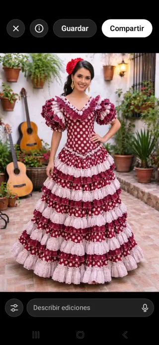Vestido Flamenca Rojo y Blanco