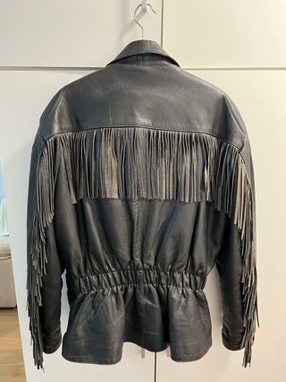 Chupa de cuero auténtica motera XXL