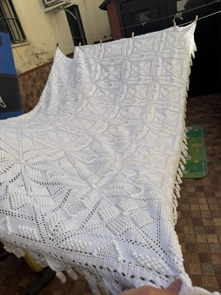 Colcha crochet garbanzo hecha a mano