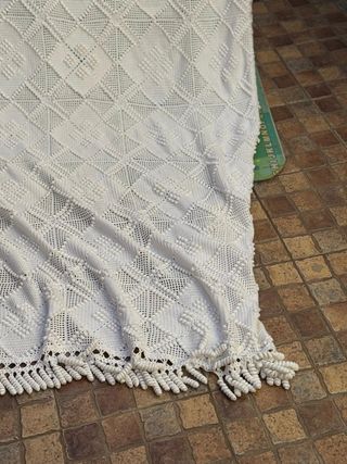 Colcha crochet garbanzo hecha a mano