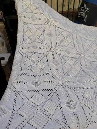 Colcha crochet garbanzo hecha a mano