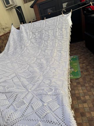 Colcha crochet garbanzo hecha a mano