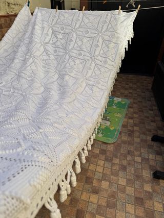 Colcha crochet garbanzo hecha a mano