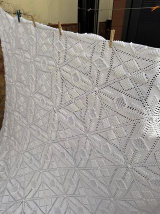 Colcha crochet garbanzo hecha a mano