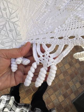 Colcha crochet garbanzo hecha a mano