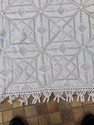 Colcha crochet garbanzo hecha a mano
