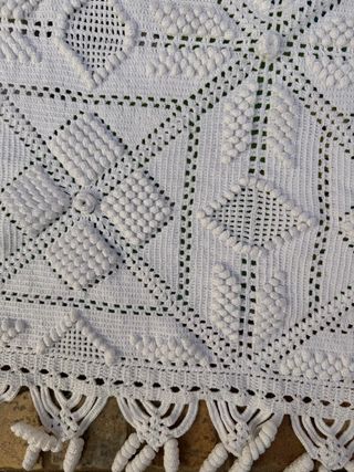 Colcha crochet garbanzo hecha a mano