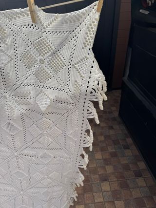 Colcha crochet garbanzo hecha a mano