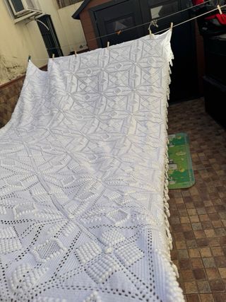 Colcha crochet garbanzo hecha a mano