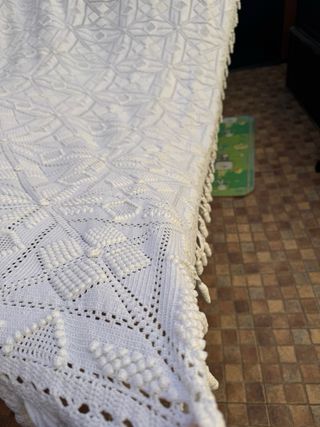 Colcha crochet garbanzo hecha a mano