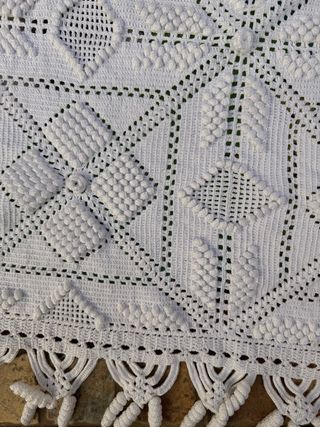 Colcha crochet garbanzo hecha a mano