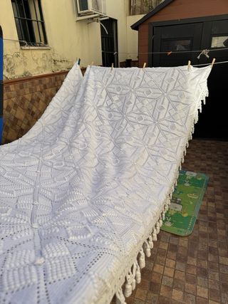 Colcha crochet garbanzo hecha a mano