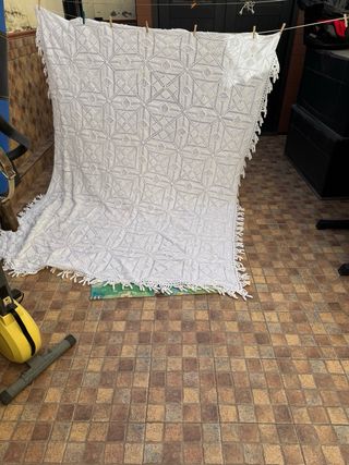 Colcha crochet garbanzo hecha a mano