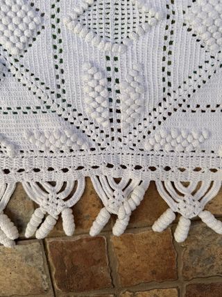 Colcha crochet garbanzo hecha a mano