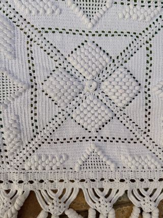 Colcha crochet garbanzo hecha a mano