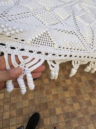 Colcha crochet garbanzo hecha a mano