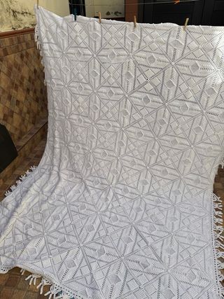 Colcha crochet garbanzo hecha a mano