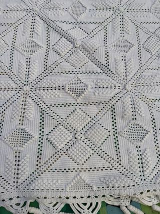 Colcha crochet garbanzo hecha a mano