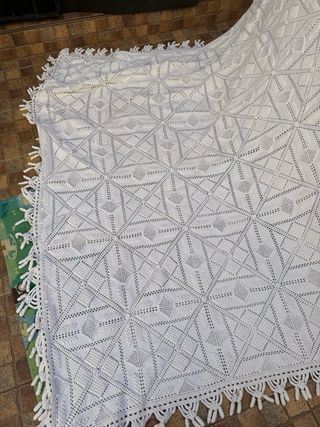 Colcha crochet garbanzo hecha a mano