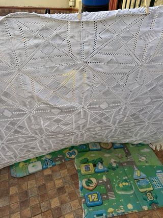 Colcha crochet garbanzo hecha a mano
