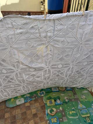 Colcha crochet garbanzo hecha a mano