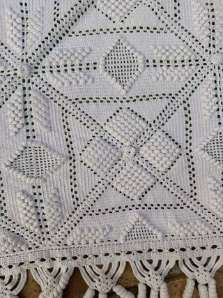 Colcha crochet garbanzo hecha a mano