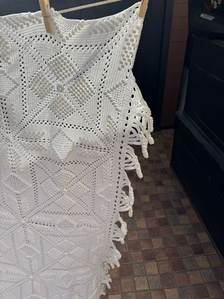 Colcha crochet garbanzo hecha a mano