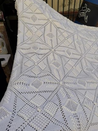 Colcha crochet garbanzo hecha a mano