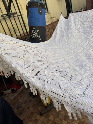 Colcha crochet garbanzo hecha a mano