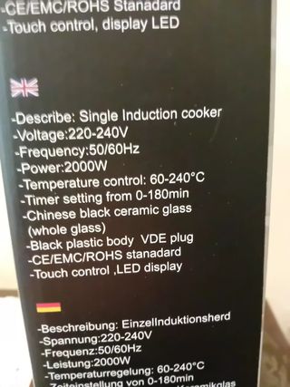 Piastra ad induzione De Maison 2000W